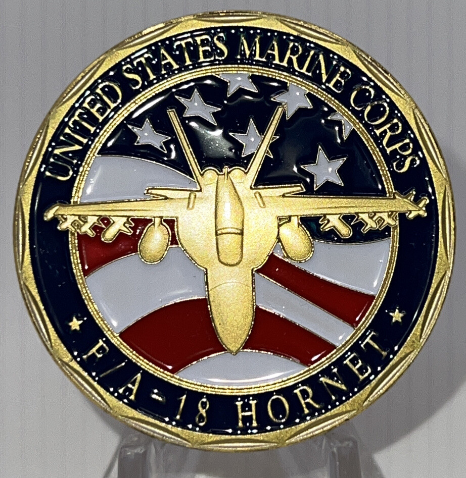 * US MARINE And NAVY F/A 18 Hornet 🐝 Challenge New Coin In An Airtight Capsule