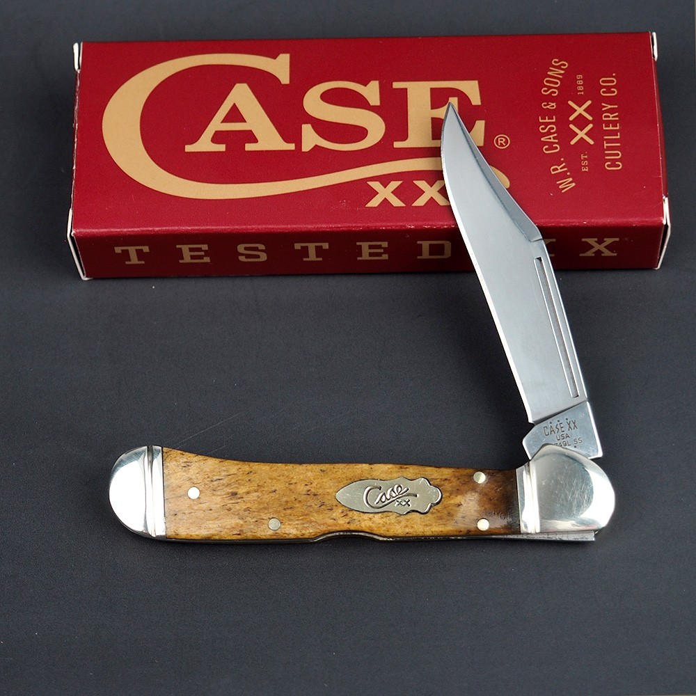 Case XX Smooth Antique Bone Mini CopperLock® Pocket Knife NIB - 58186