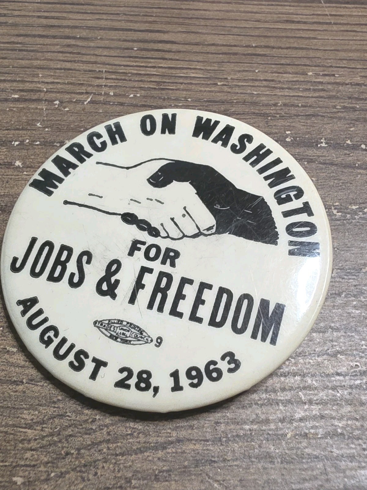 Original 1963 March on Washington Pinback Button - Authentic Civil Rights MLK 