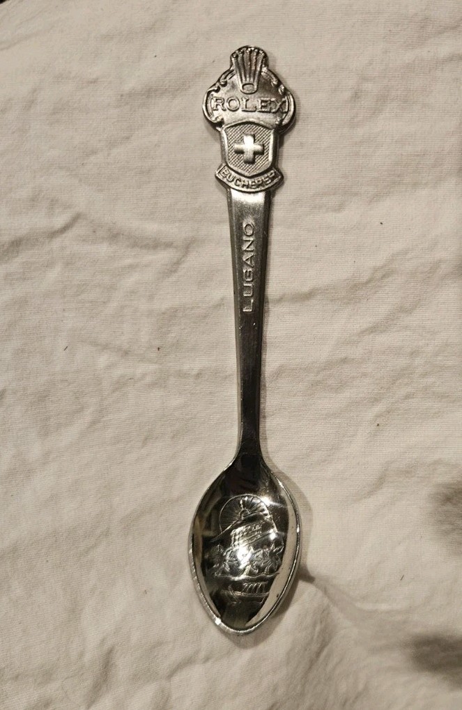 Vintage Rolex Lugano Bucherer of Switzerland Souvenir Collectors Spoon Small Vintage Rolex Lugano Bucherer of Switzerland Souvenir Collectors Spoon Small