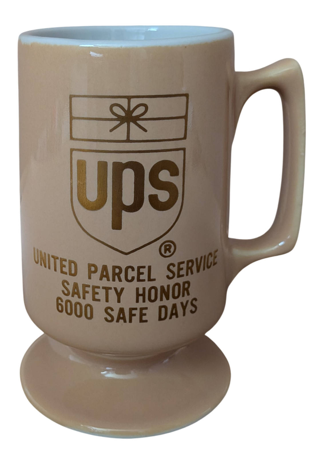 UPS United Parcel Service Safety Honor 6000 Safe Days Buntingware Pedestal Mug