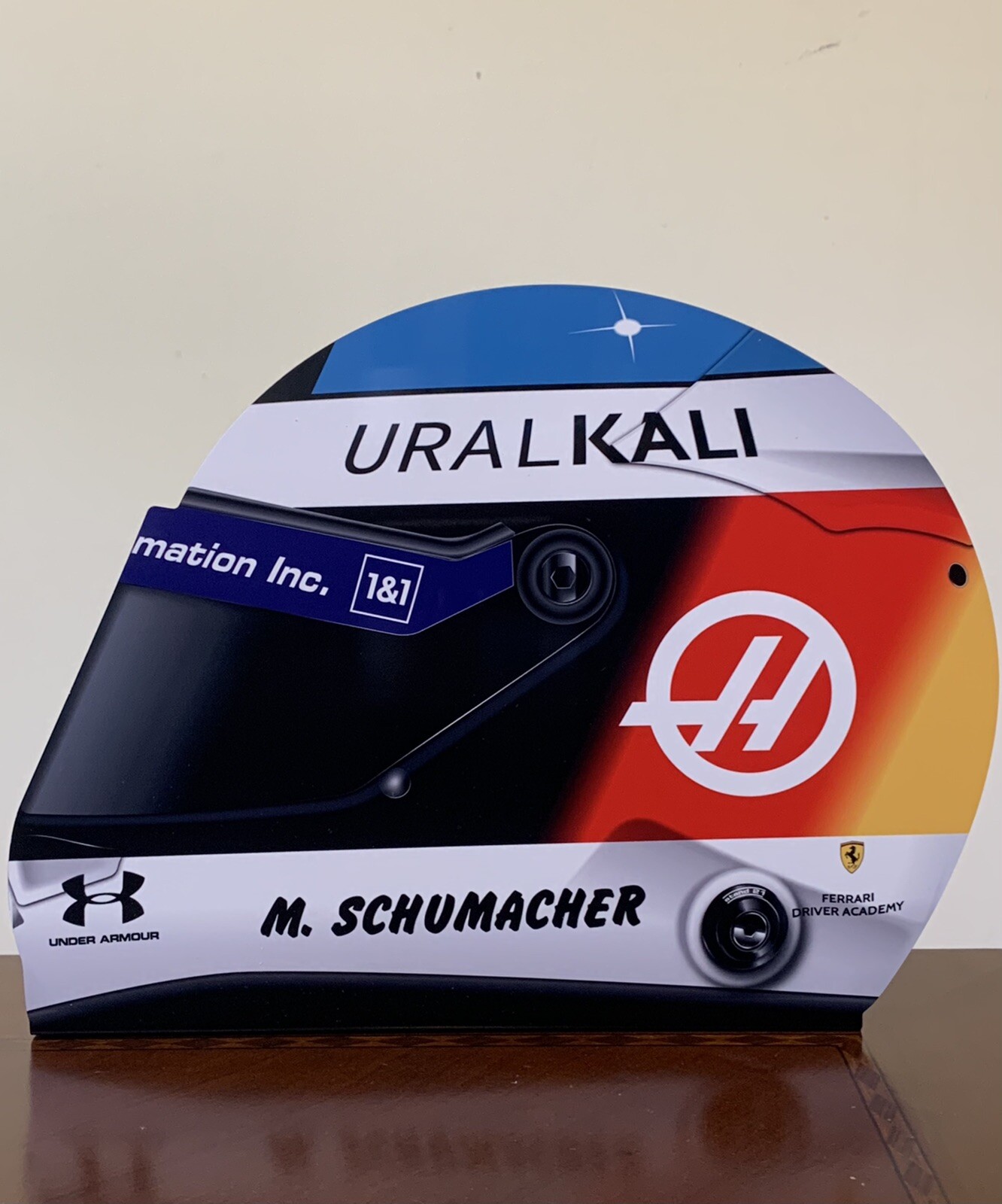 WOW M Schumacher Tribute Formula Race Car Helmet Style Sign HD 3D