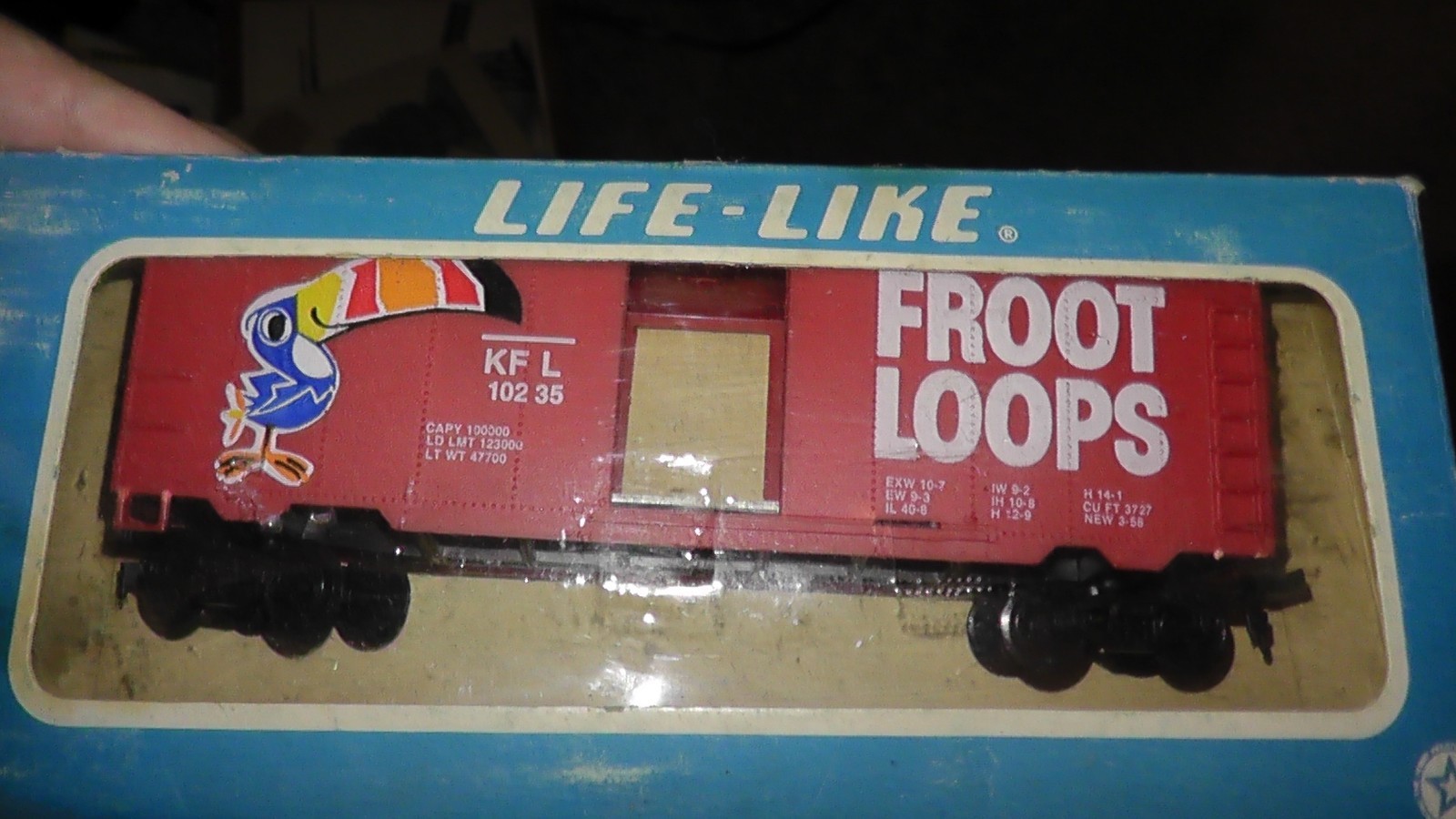 HO MODEL RR BOX CAR FROOT LOOPS TOUCAN BIRD LIFE LIKE VINTAGE IN ORIGINAL BOX