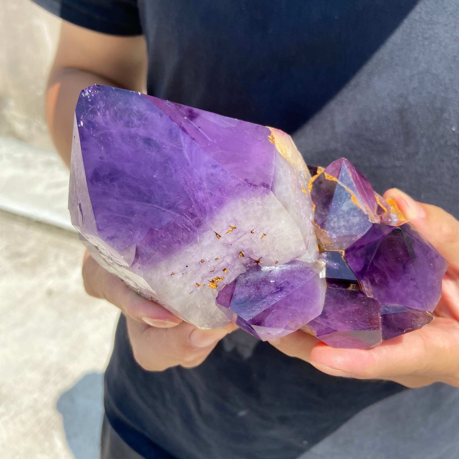 2.4lb Natural amethyst cluster quartz crystal Raw mineral specimen healing