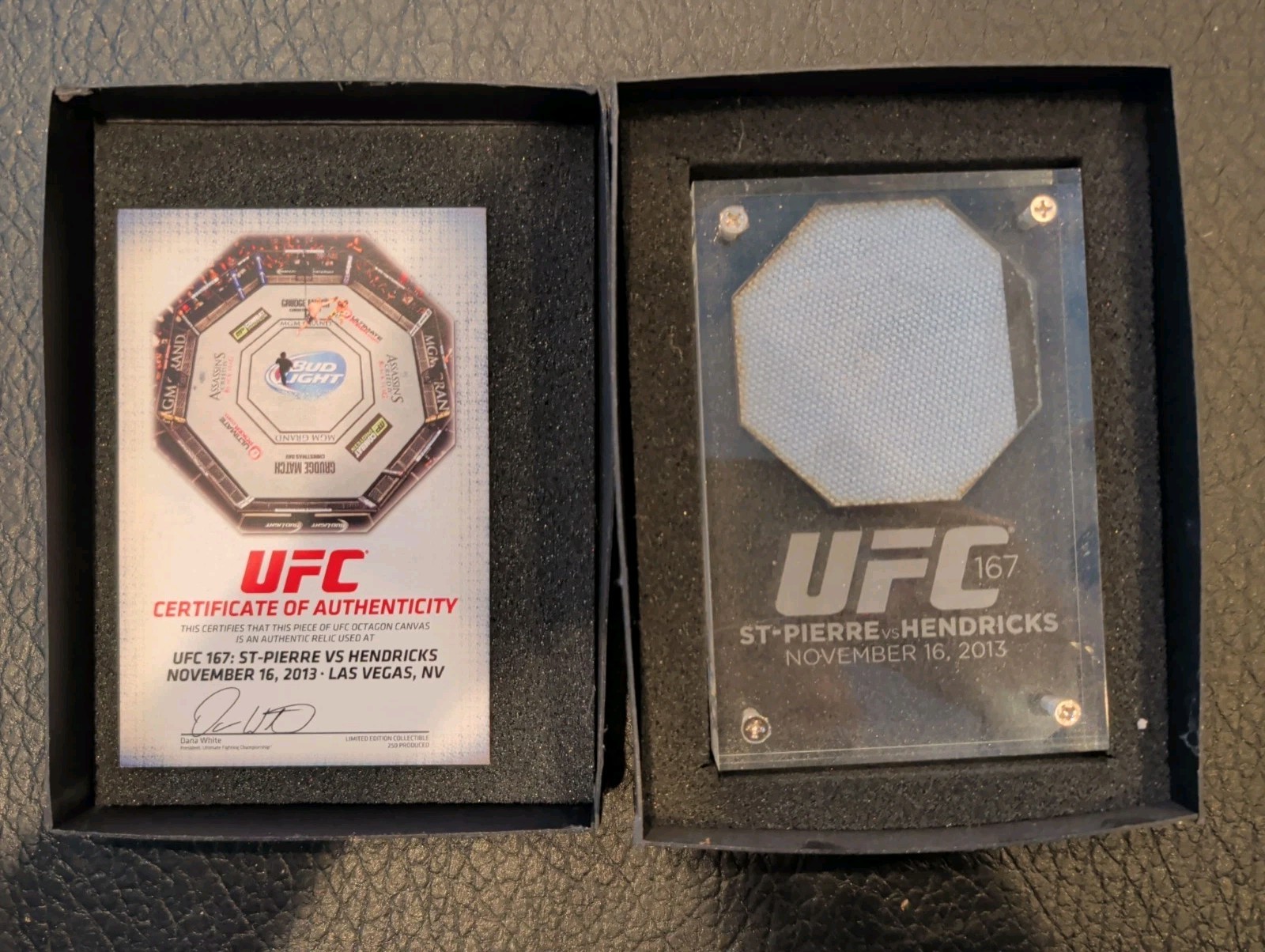 UfC Used Canvas From Jonny Hendricks Vs GSP Certified Authentic By UFC 167 
