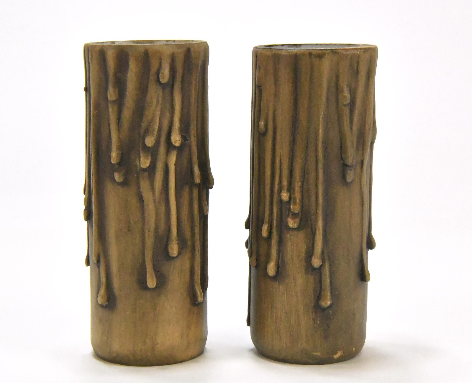 2 MATCHING  POLYBEESWAX CANDLE DRIP 4 INCH CANDELABRA  SOCKET SLEEVE COVERS