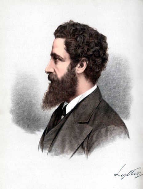 Robert Bulwer Lytton 1st Earl of Lytton English poet statesman c18- Old Photo