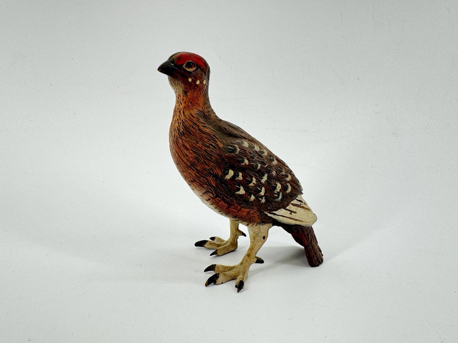 Antique Austrian Cold Painted Bronze Grouse / Game Bird Figure Sculpture