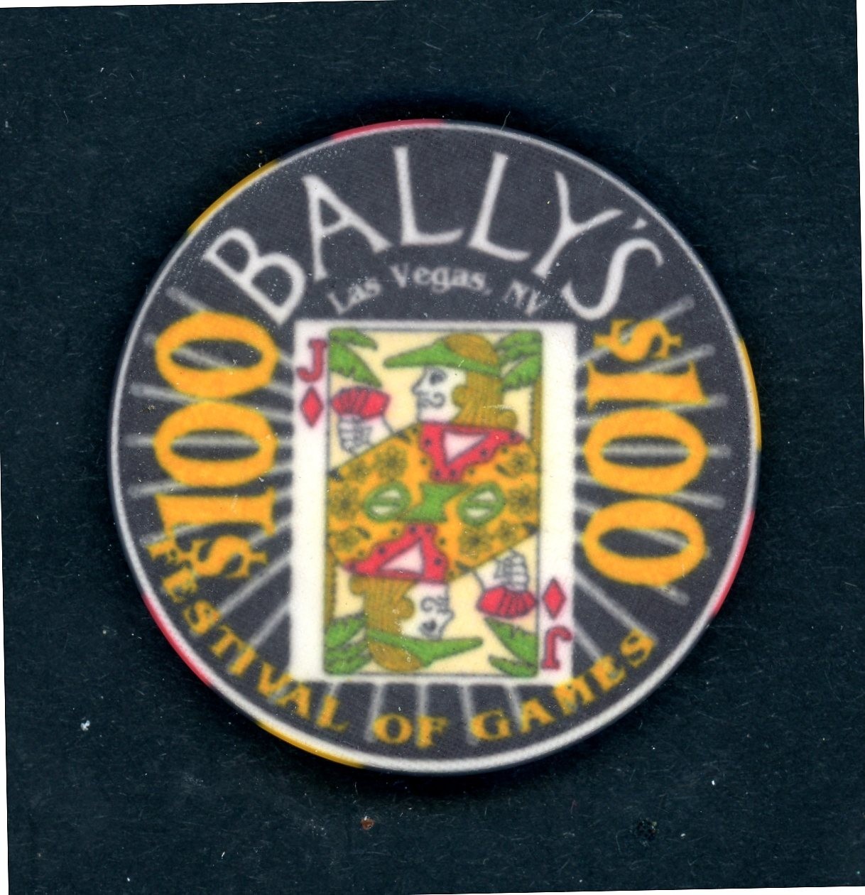XXRARE $100 Bally\'s Festival of Games Las Vegas, Nevada Casino Chip