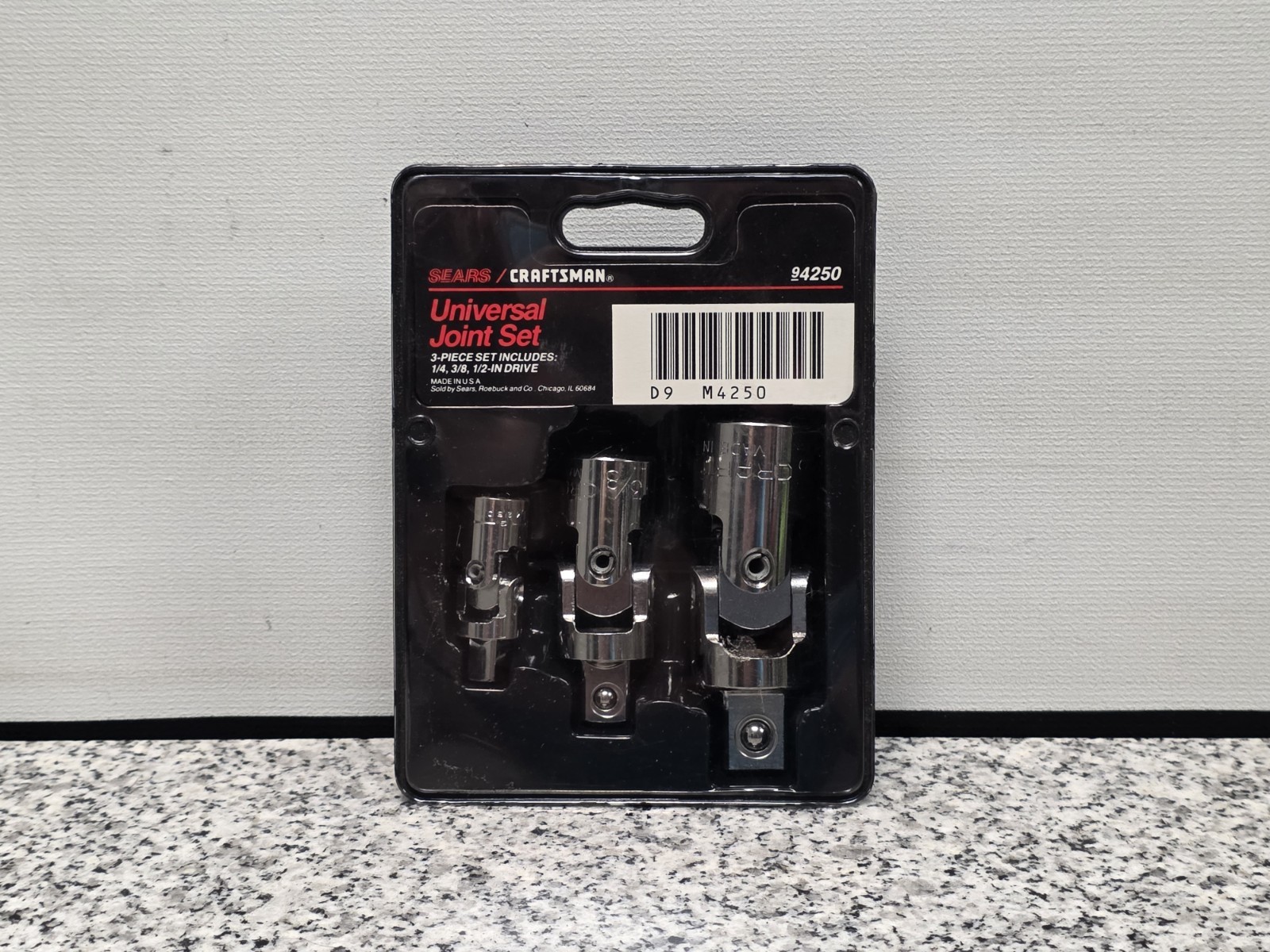 Sears Craftsman USA 4250 3pc Universal Joint Set 1/2” 3/8” 1/4”