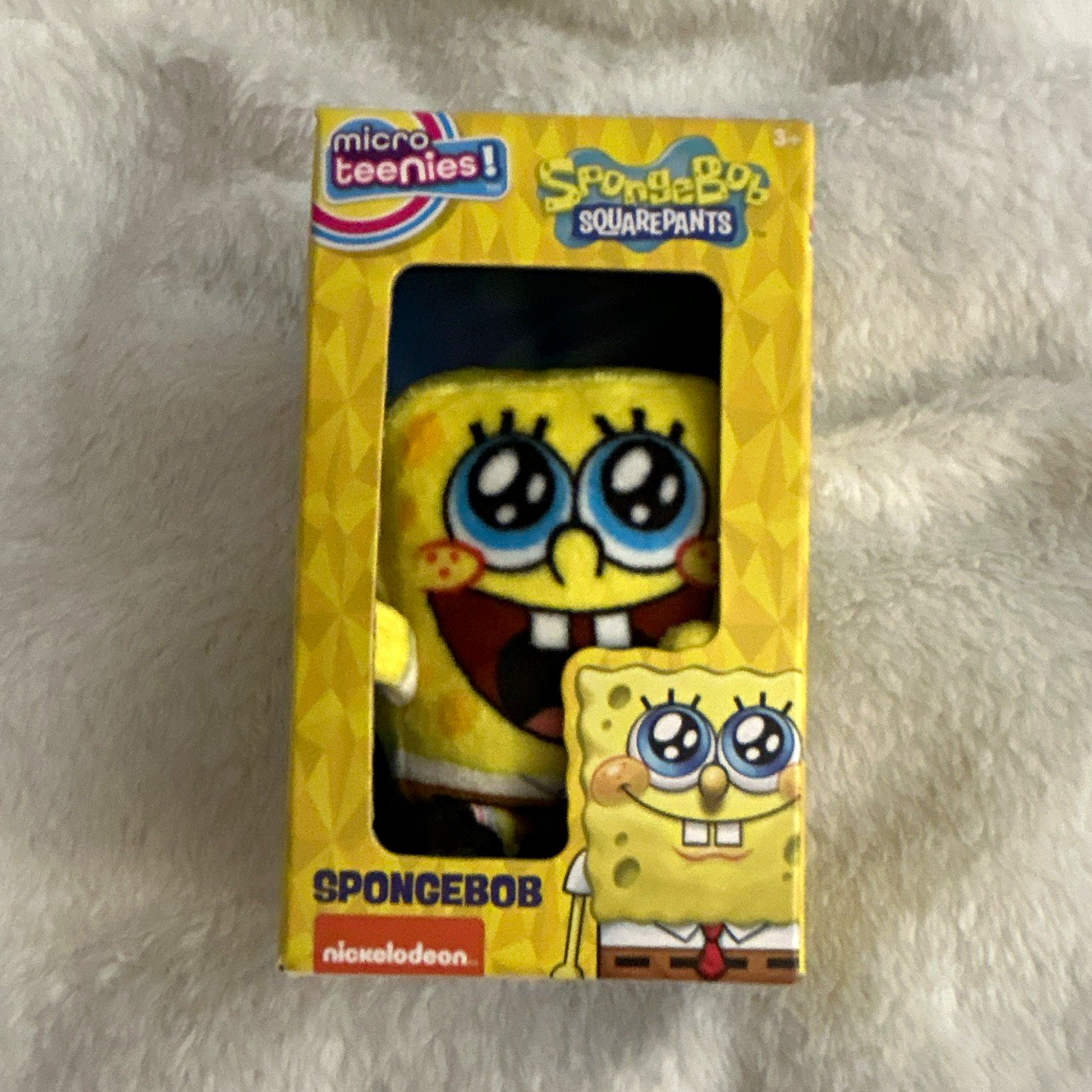 Micro Teenies SpongeBob SquarePants Yellow Plush Nickelodeon, Brand New