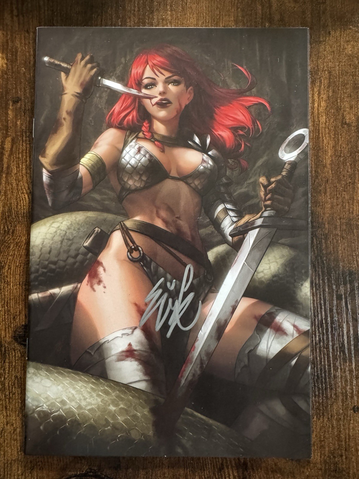 Savage Red Sonja #1 Signed By EJIKURE Limited To 150/400 Virgin Variant w/COA Savage Red Sonja #1 Signed By EJIKURE Limited To 150/400 Virgin Variant w/COA