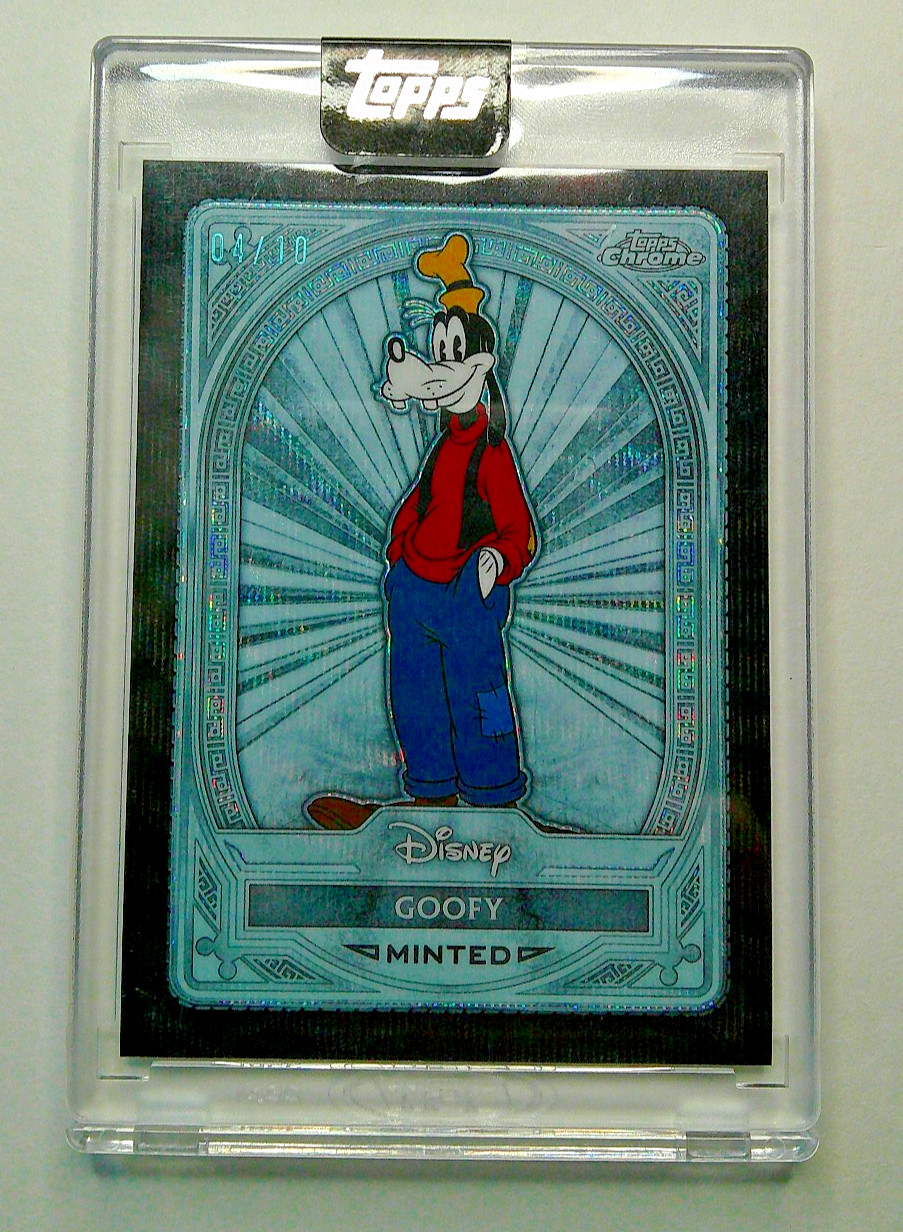 GOOFY 2025 Topps Mint Disney Black CHROME Refractor #/10 ENCASED MINTED RARE