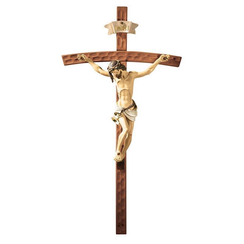 Hammered Finish Crucifix Wood Resin Beautiful Statement Piece for church 50 Inch