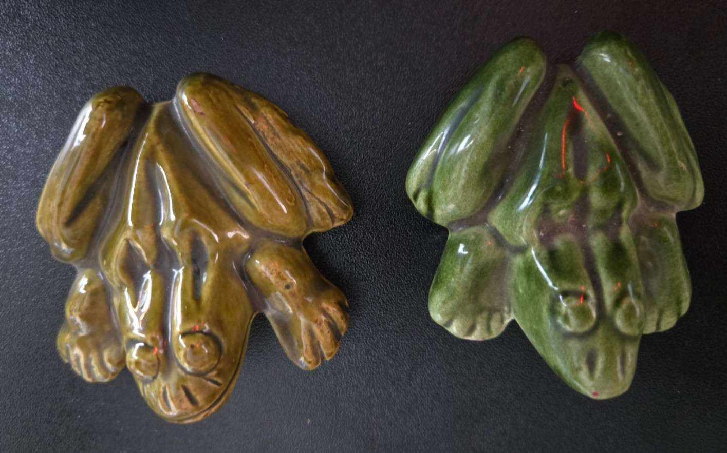 Vintage 1970\'s Glazed Ceramic Naughty Figurines Fertility Frogs Horny Toads