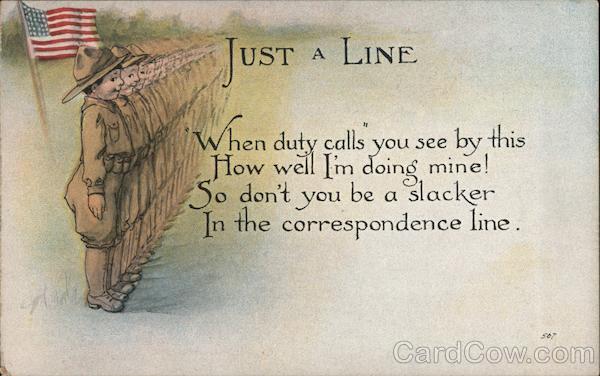 Army Just a Line-When Duty Calls You See by this How Well I'm Doing Mine