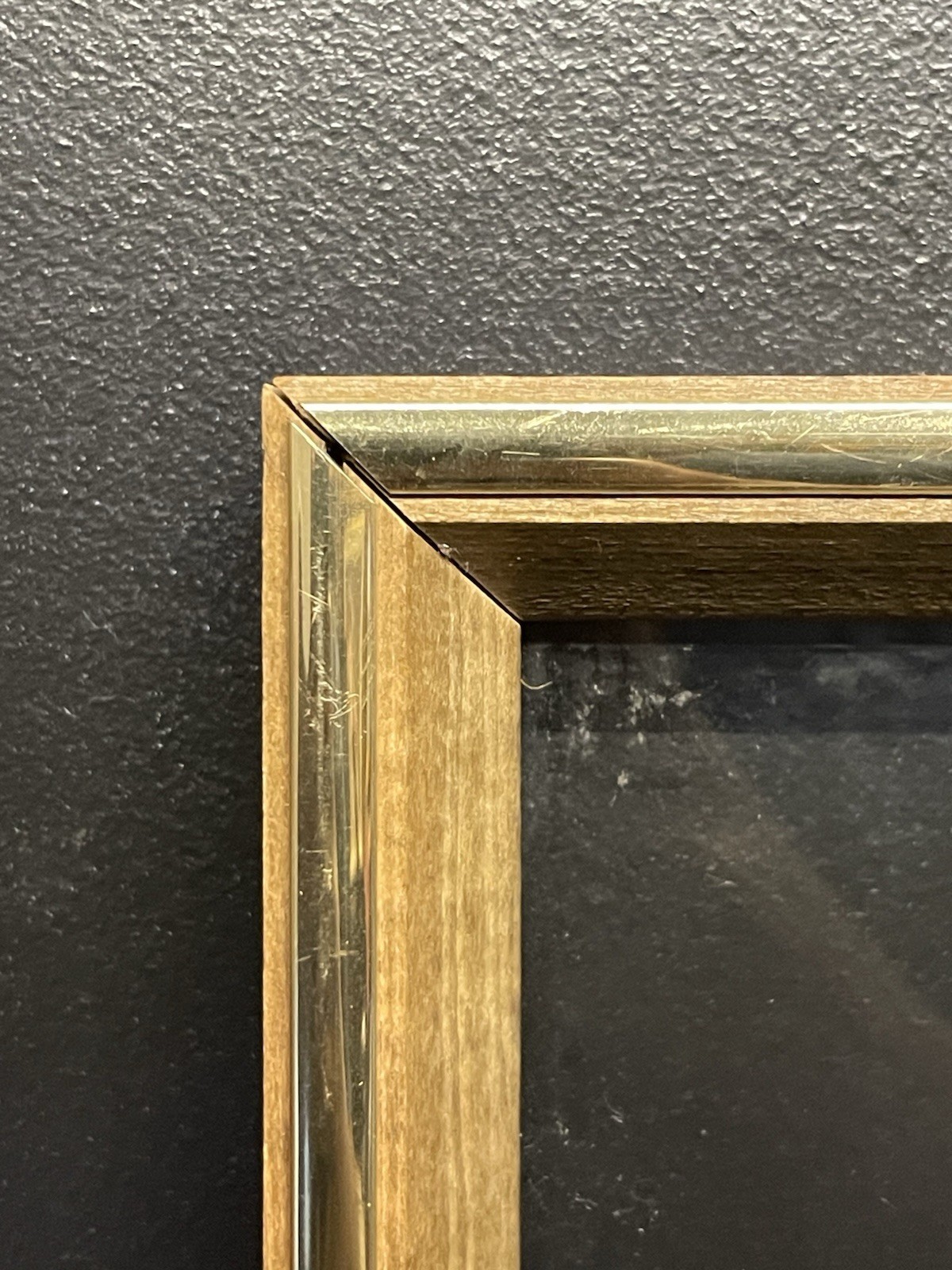Vintage 10 X 12 Rectangular Chunky Wood Picture Frame MCM Deep Box Rabbet Gold