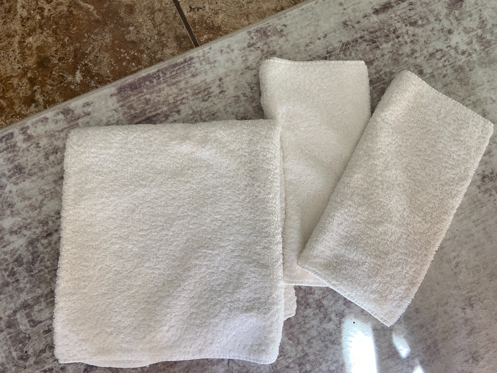 Abyss Habidecor 1 Bath Towel 2 Hand towels WHITE cotton Portugal
