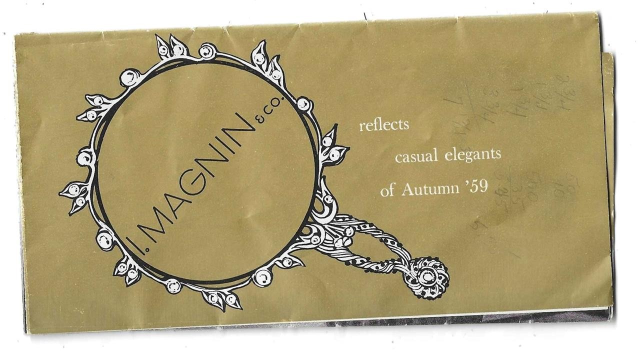 I Magnin & Co, 1959, Vera Stewart Fashions, San Francisco, Oakland, Palo Alto CA