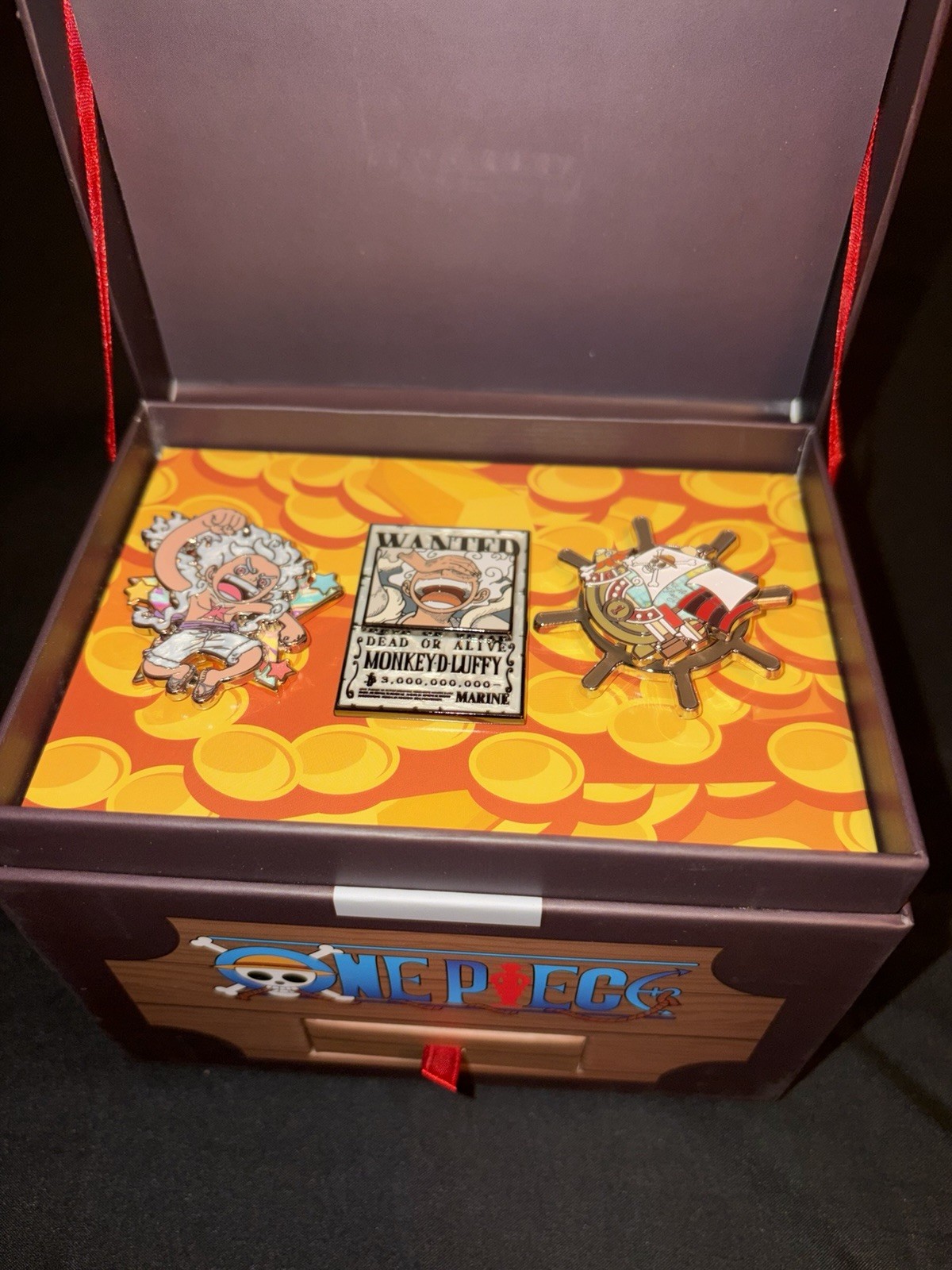 Comic Con Exclusive One Piece Monkey D. Luffy Treasure Box Pin Set