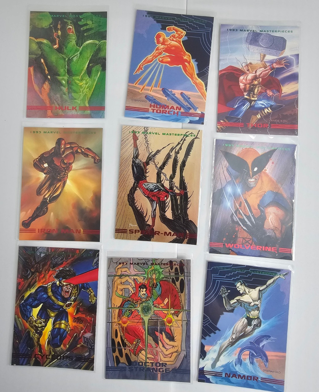 1993 Marvel Masterpieces Complete Base Set 1-90 Trading Card Set Skybox Sleeved
