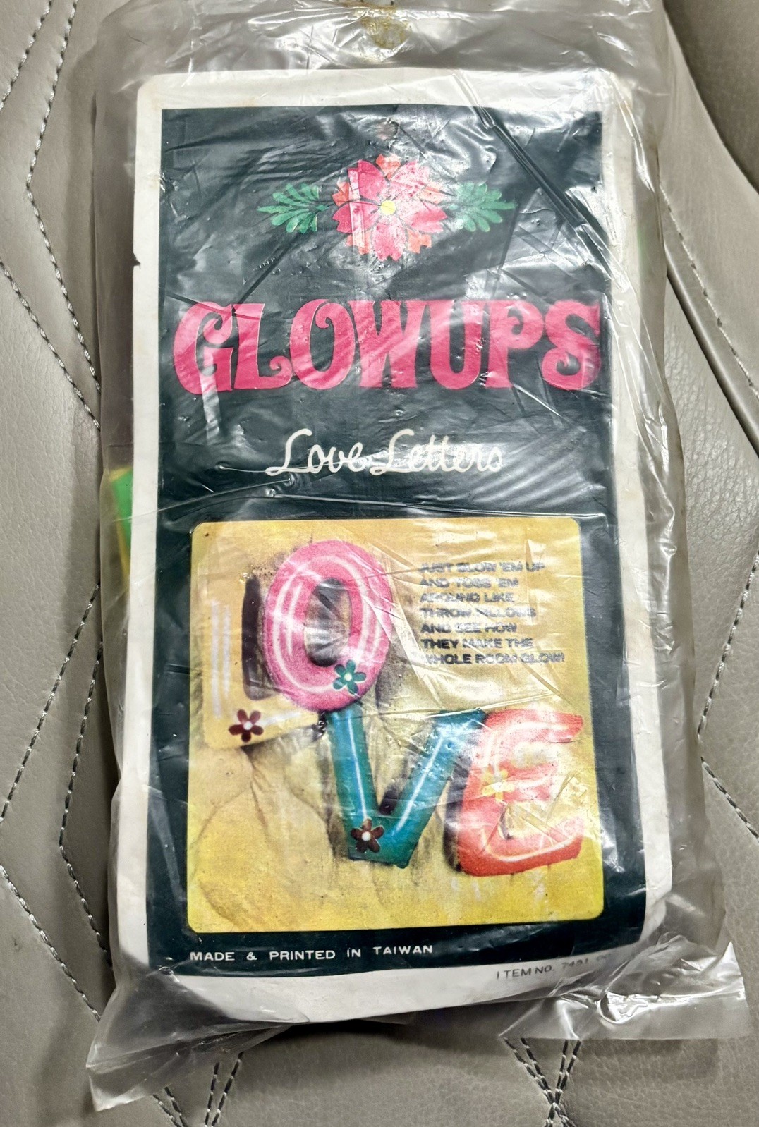 Vintage 1970s GLOWUPS Inflatable LOVE Letters In Package 
