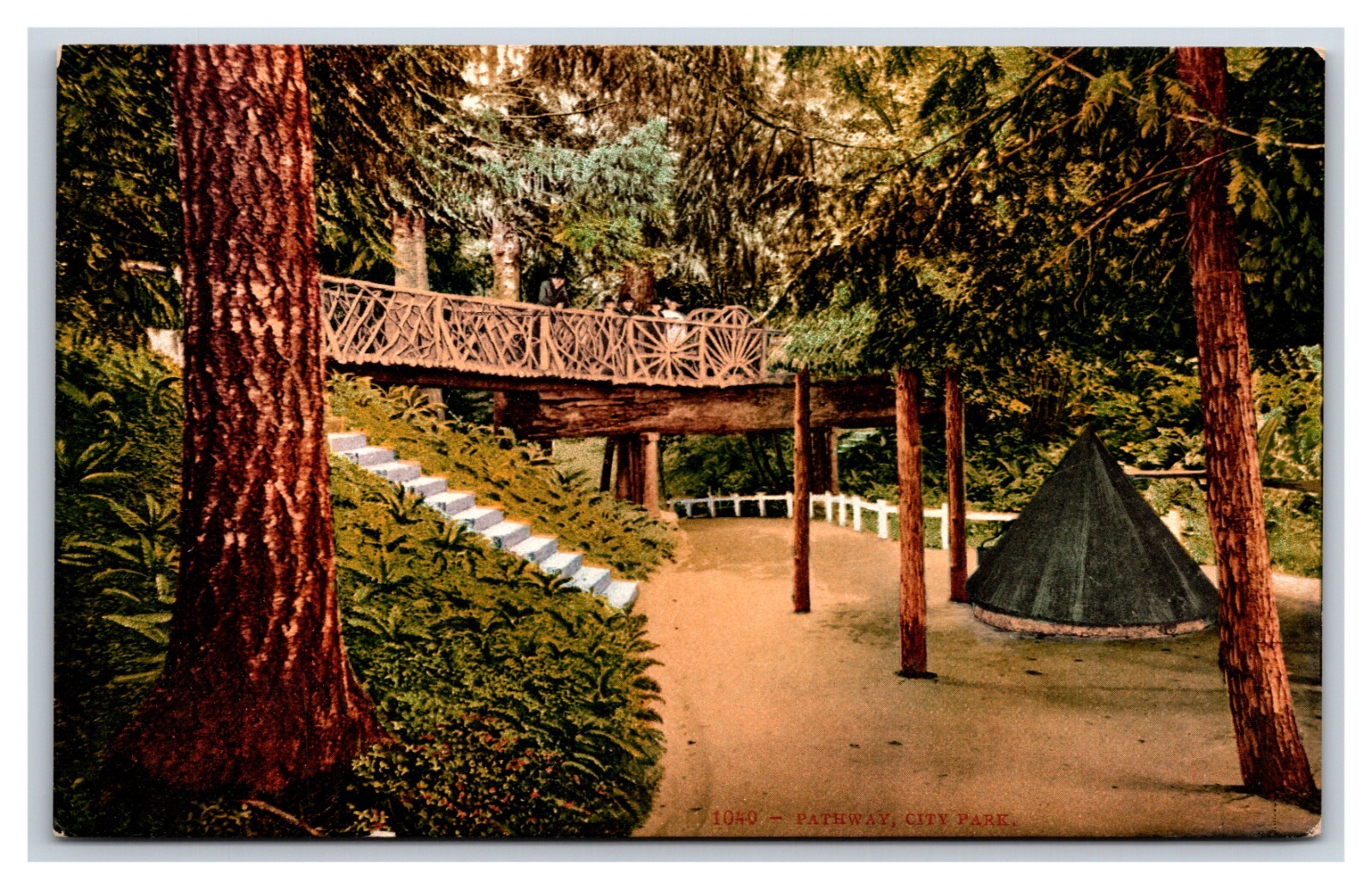 Pathway and Foot Bridge City Park Portland OR Oregon UNP DB Postcard W16