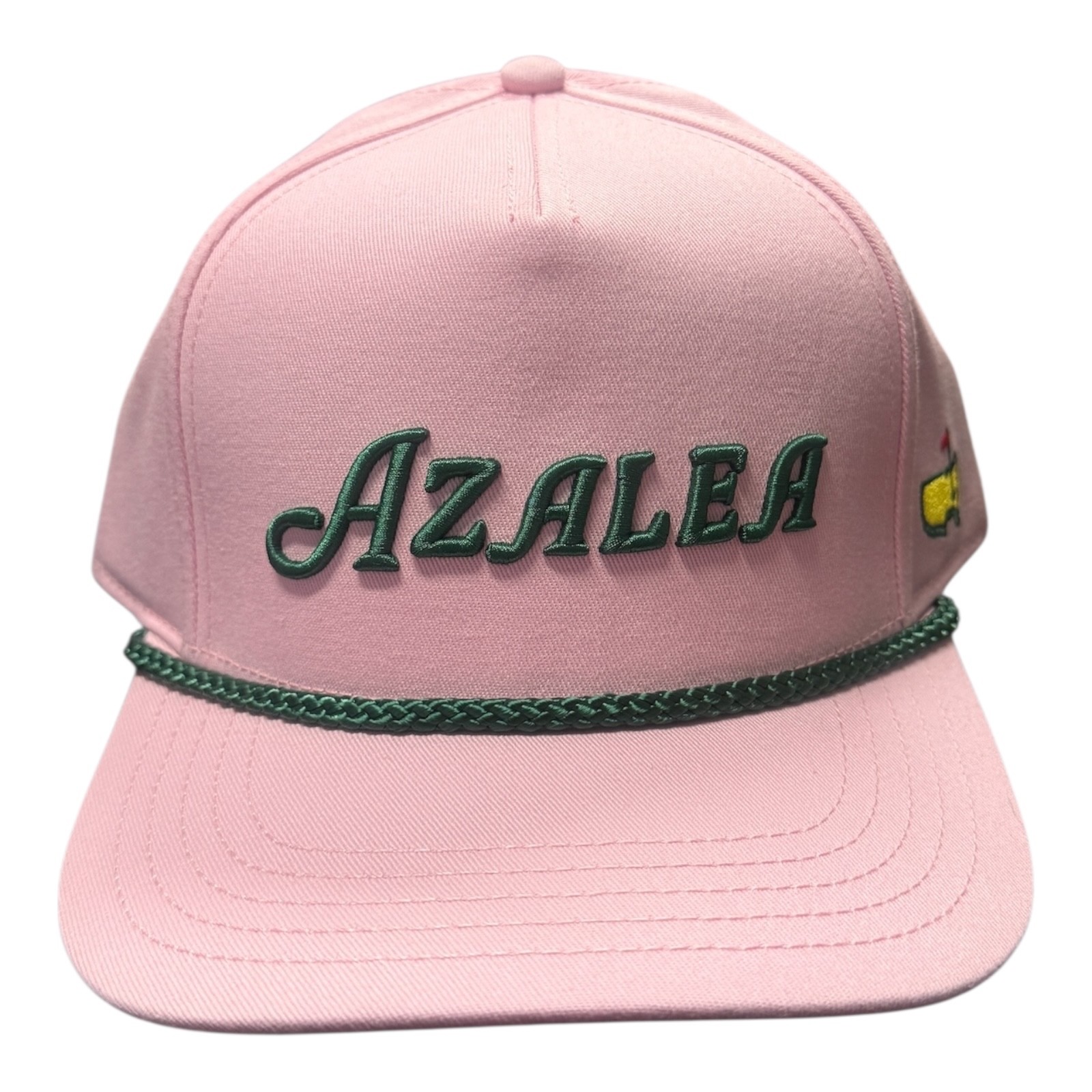 2026 Masters Azalea Pink Embroidered Green Rope Hat Snapback Augusta National