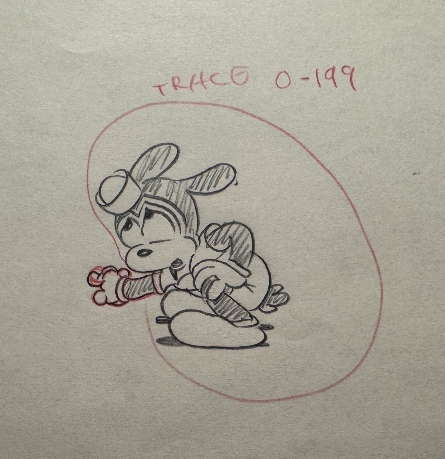 ROBINSON CRUSOE ISLE (1935) - OSWALD THE LUCKY RABBIT - RARE PRODUCTION DRAWING