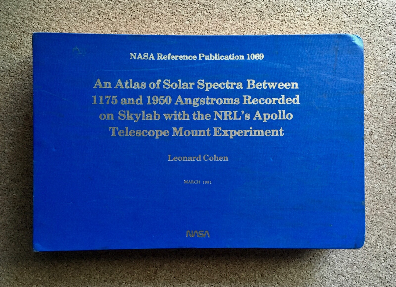 Vintage 1981 NASA Atlas of Solar Spectra Leonard Cohen Skylab Apollo Telescope