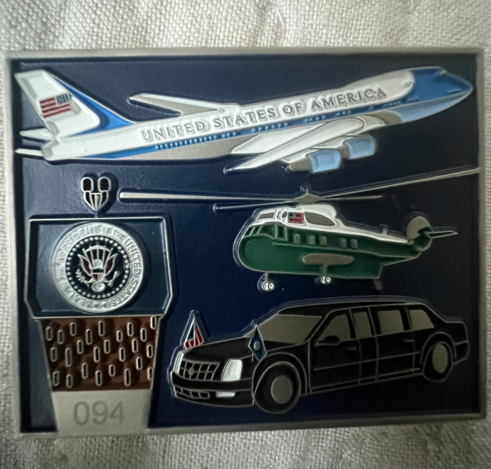 White House  WHCA - Unique Retangular Shape - LIMITED NUMBERED Challenge Coin.