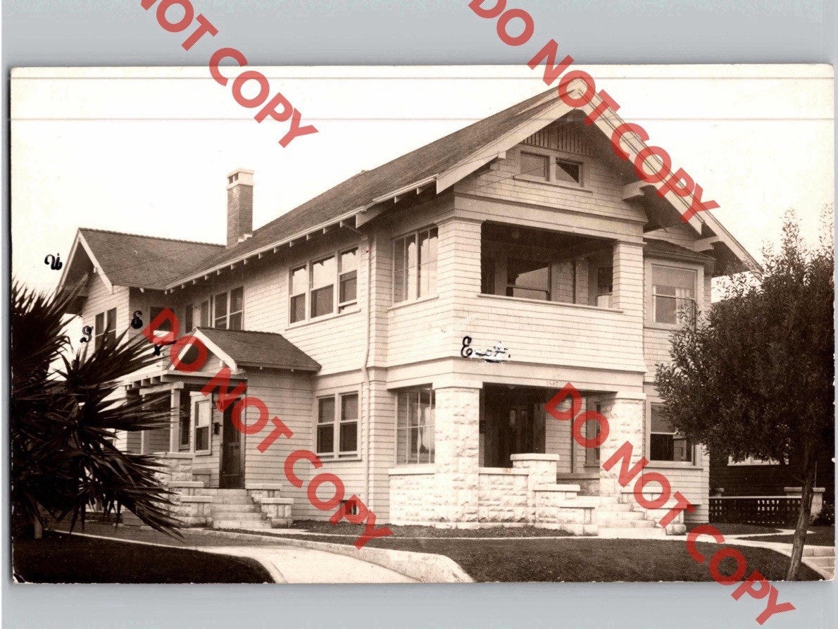 c1914 Newcomb Residence Home House 1545 Winona Blvd HOLLYWOOD California CA RPPC