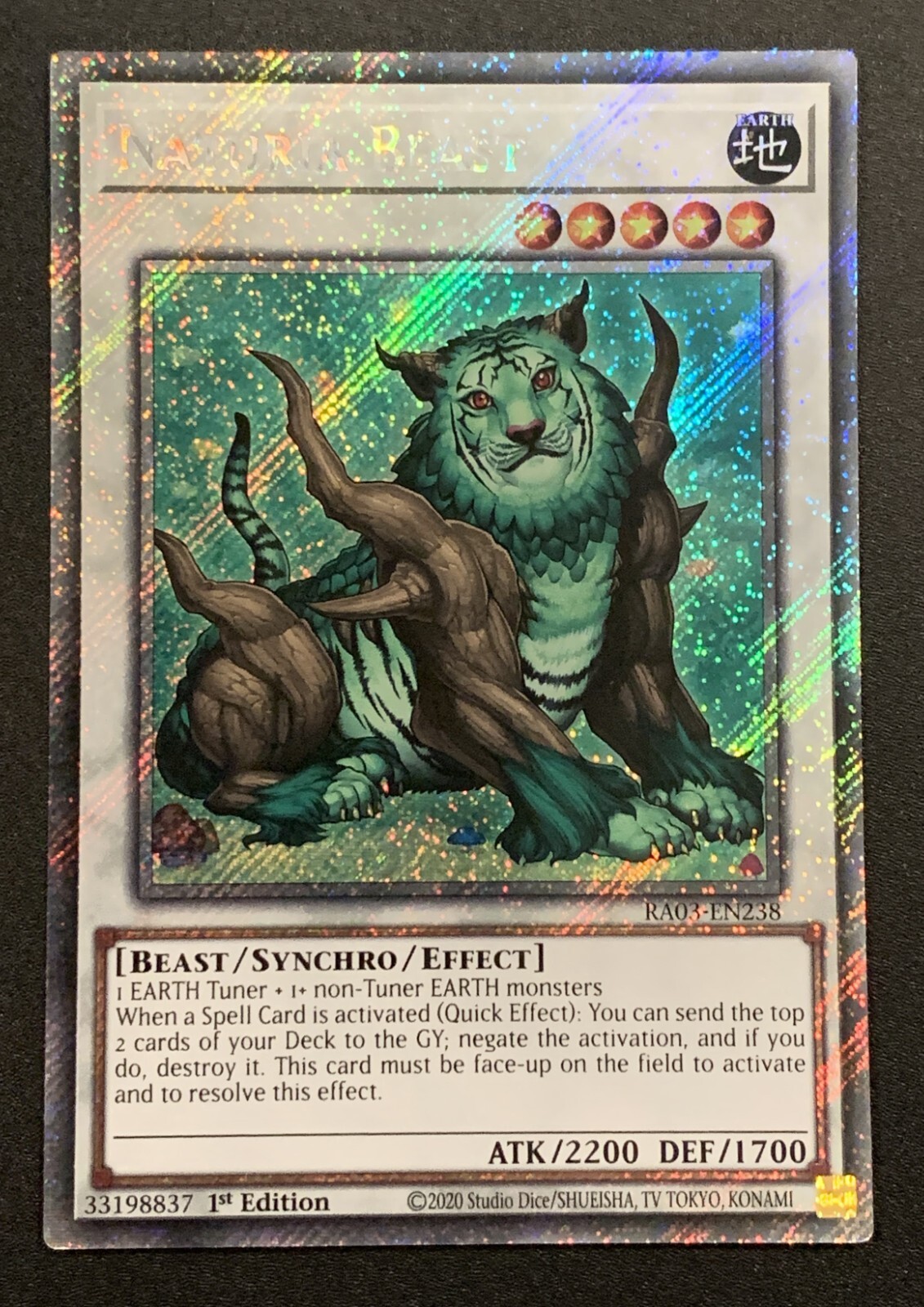 Naturia Beast - RA03-EN238 - Platimun Secret Rare - 1st Edition - YuGiOh