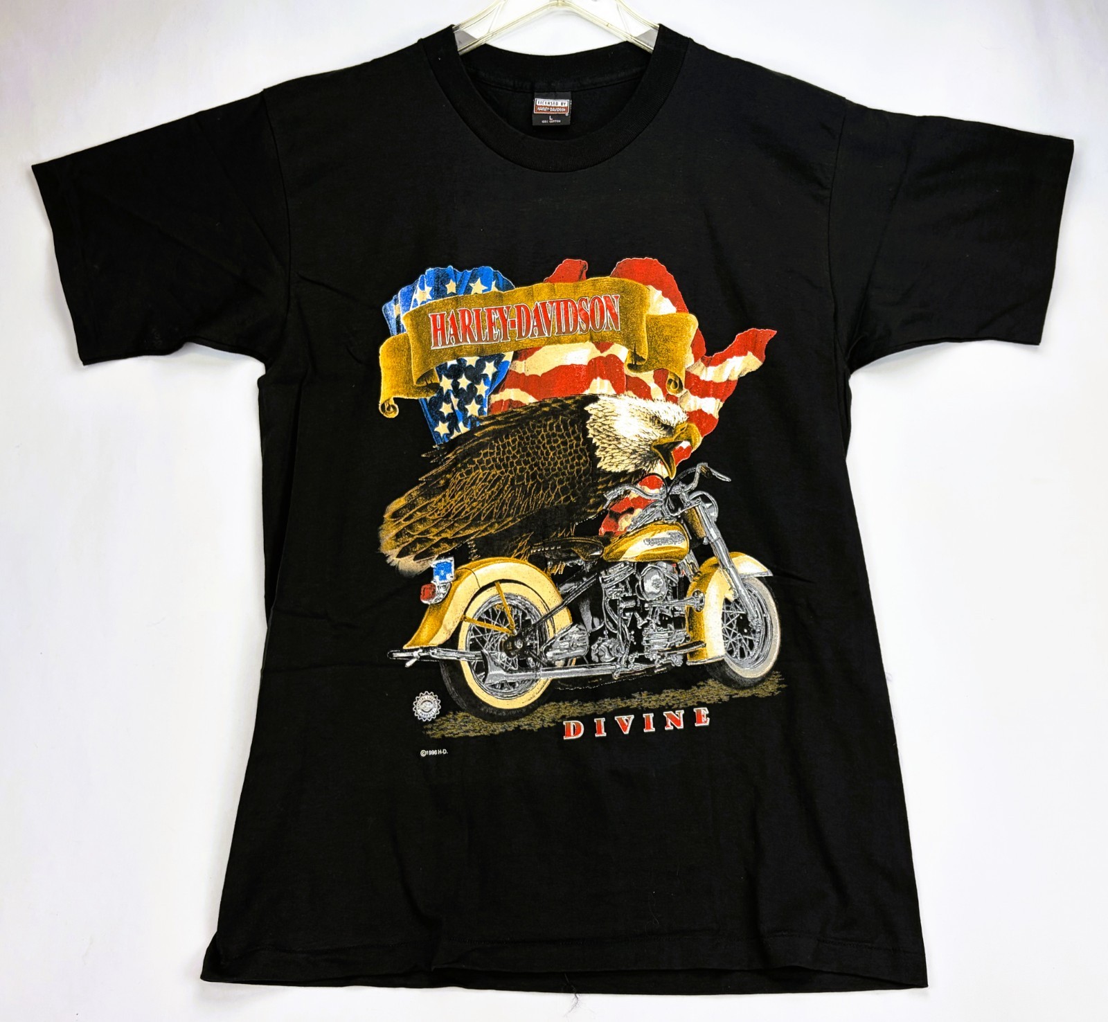 Vintage 1996 Harley Davidson Divine Eagle T-Shirt Large L Single Stitch USA Made