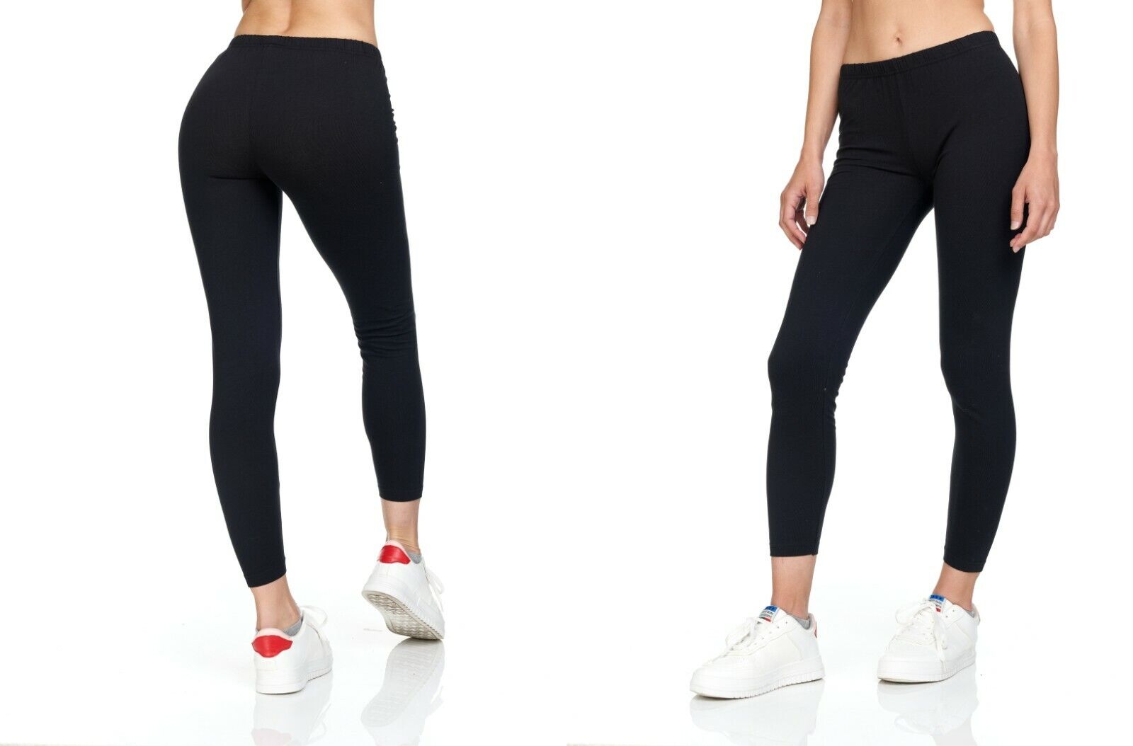 Womens Soft Stretch Cotton High Waisted Leggings Long Workout Yoga Pant Fitness
