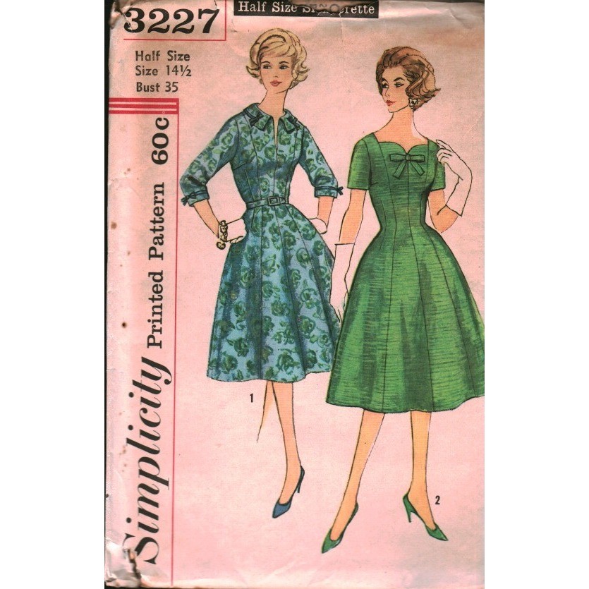 Simplicity 3227 Vintage Sewing Pattern Slenderette Princess Dress Size 14.5 35B