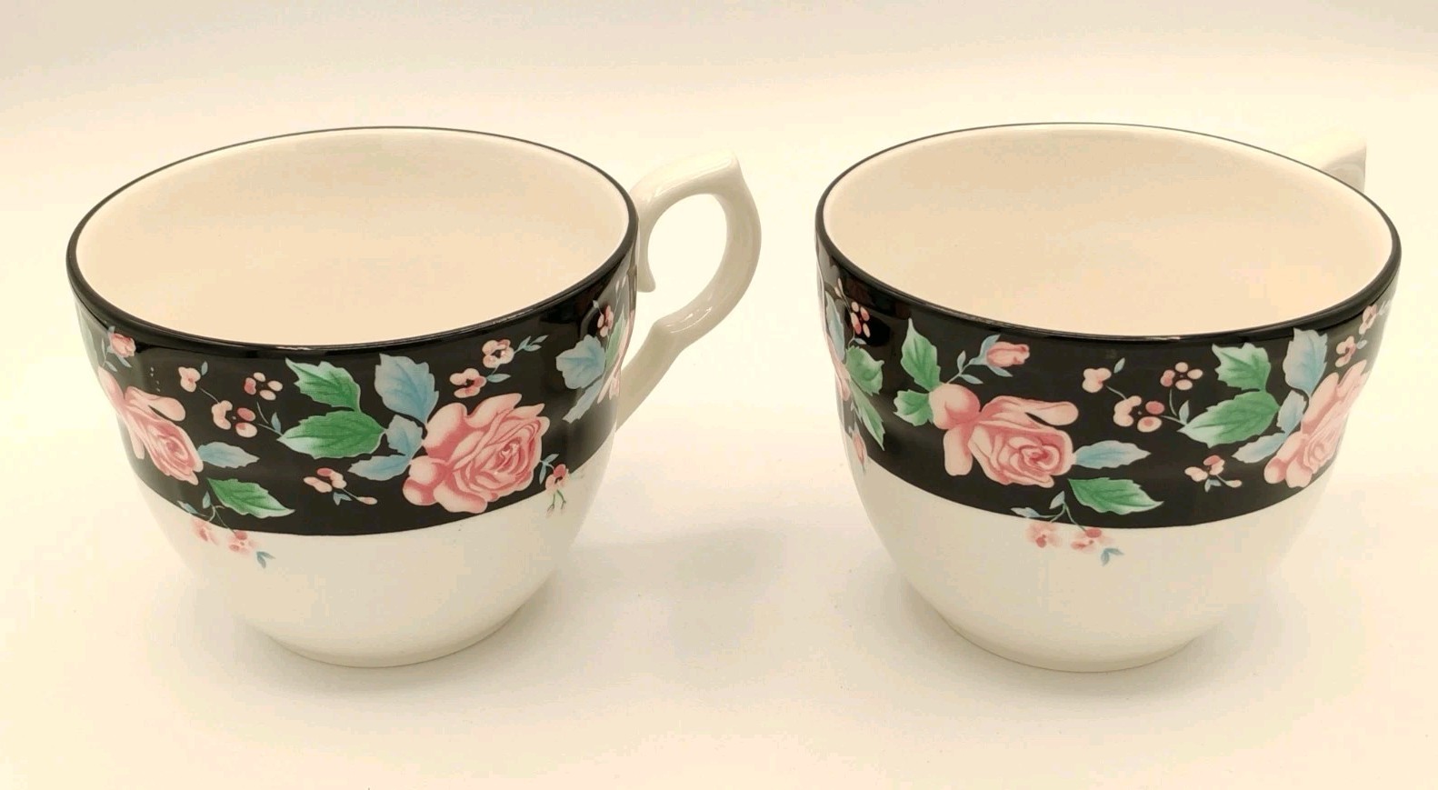 VTG 1988 Victoria\'s Garden 8102 By Sango, Korea, Floral Tea Cups, Lot Of 2