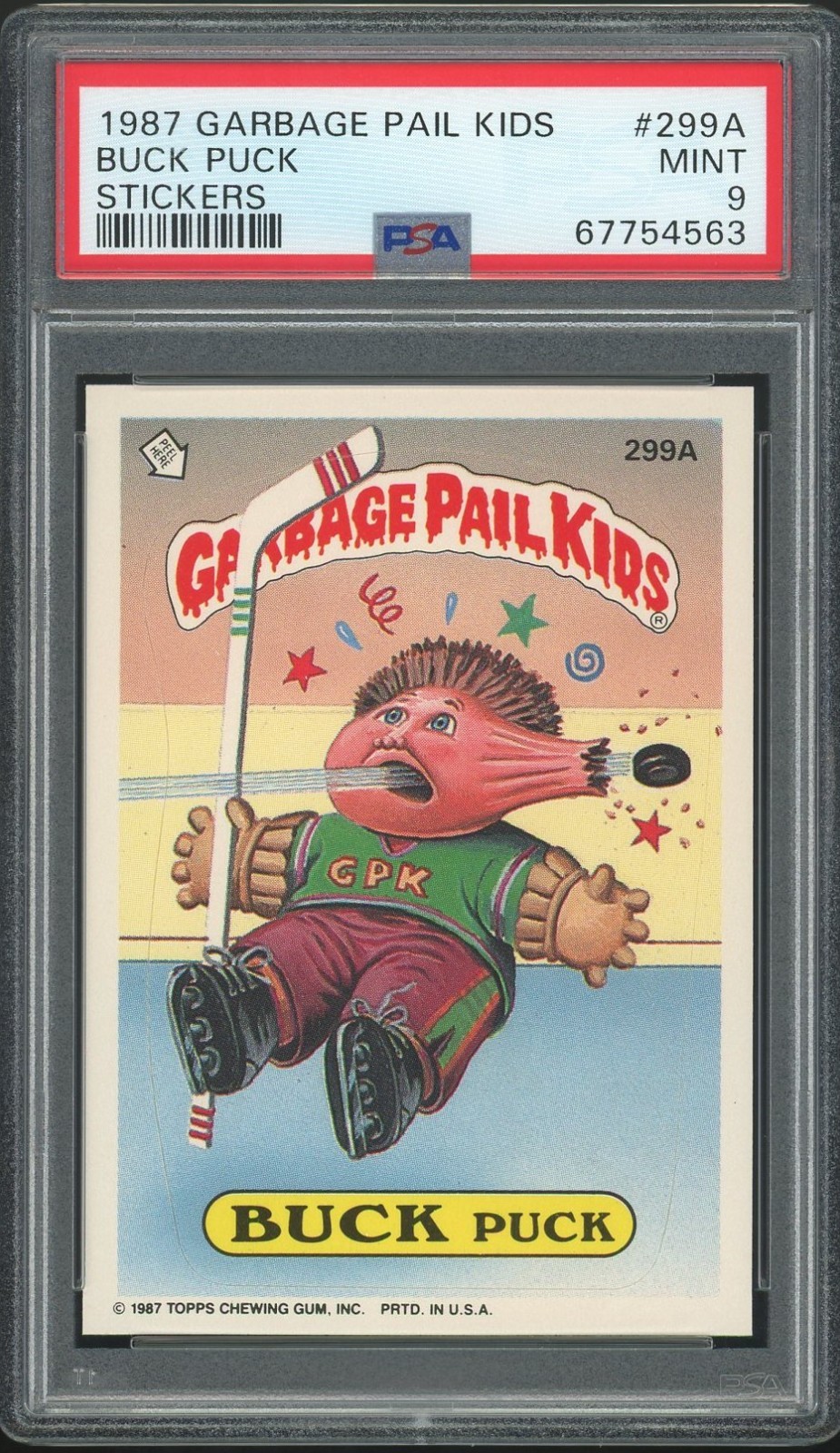 1987 Topps Garbage Pail Kids 8th Series #299A Buck Puck PSA 9 MINT Os8