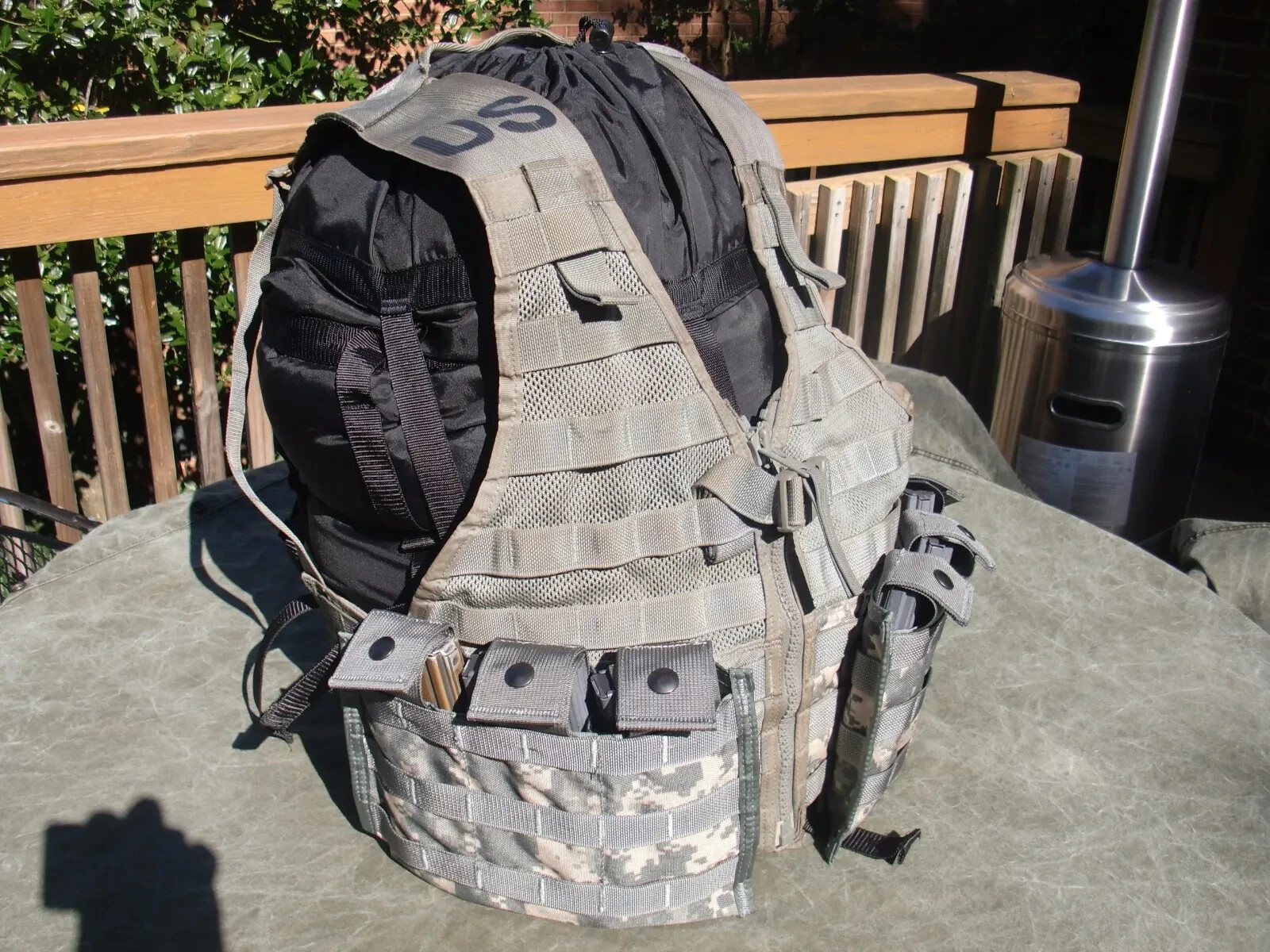 MOLLE II US Army FLC Chest Rig Tactical Vest w/ 2 Triple Mag Panels ACU NICE