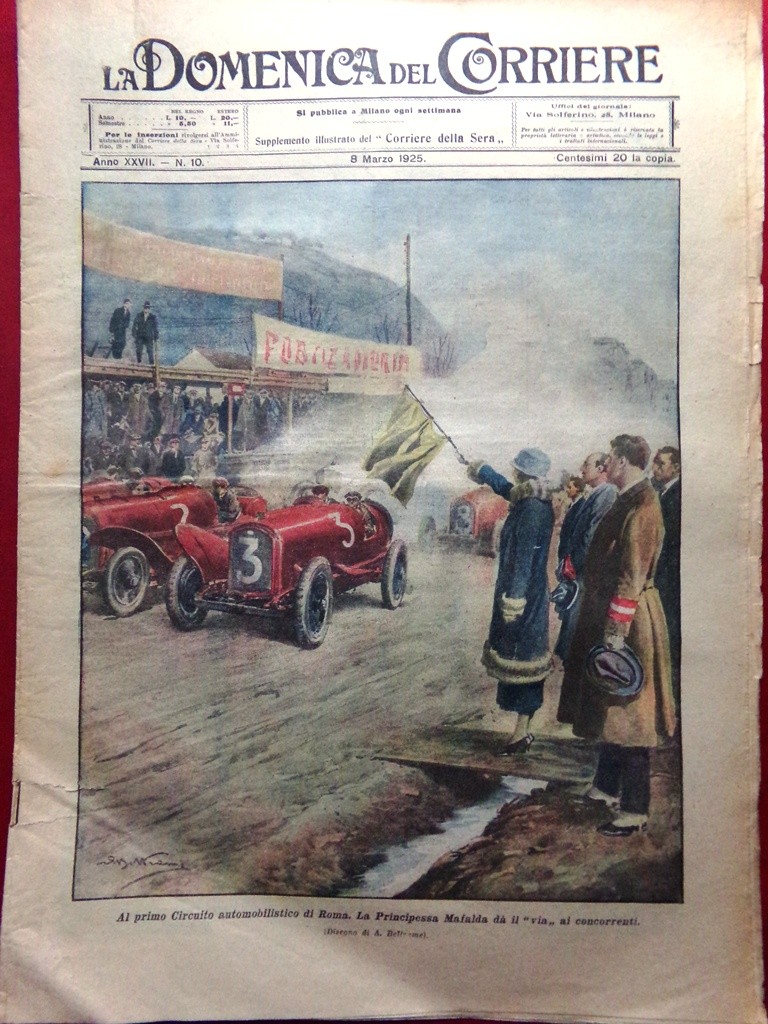 La Domenica del Corriere 8 March 1925 First Circuit Rome Etna By Lucia Nelson