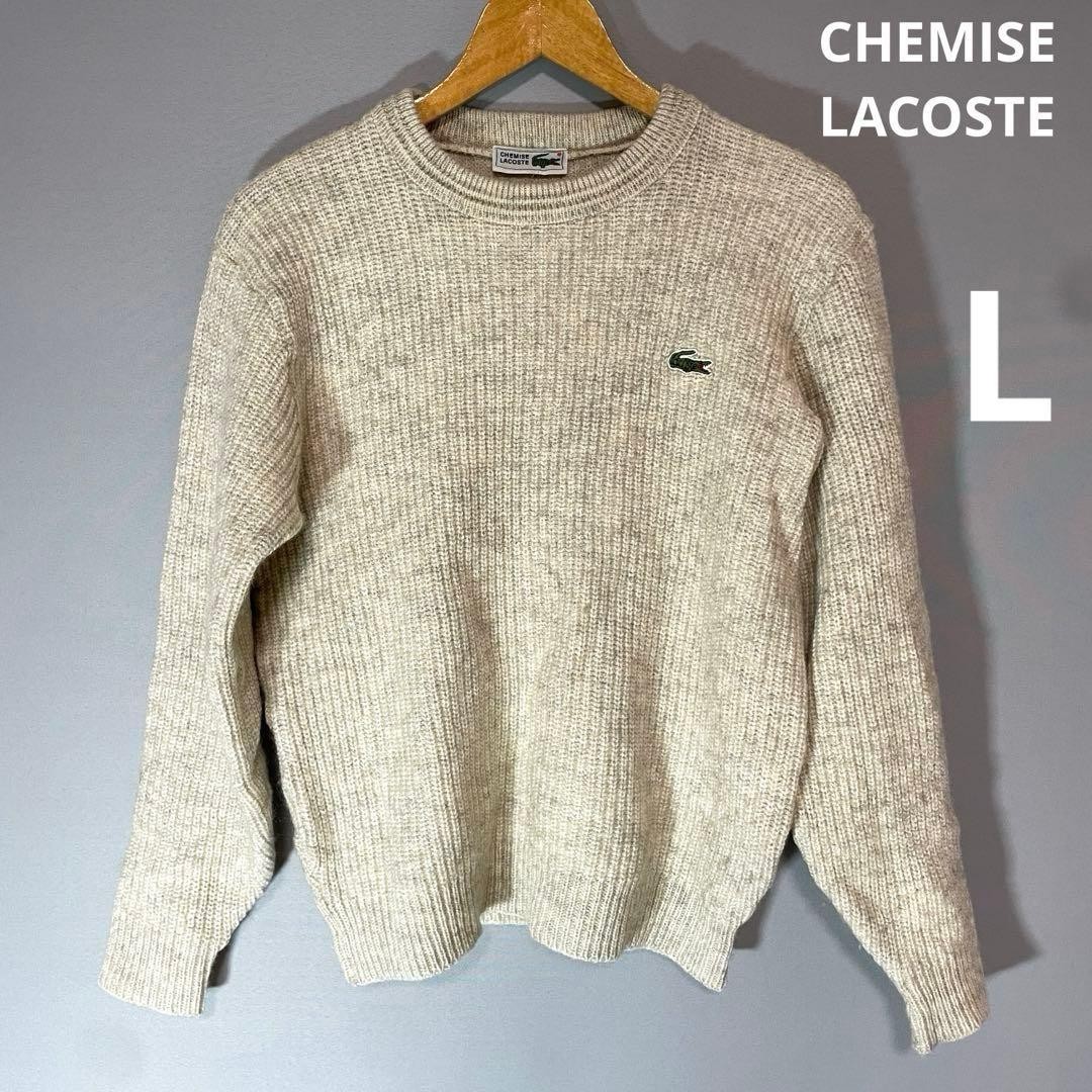Lacoste CHEMISE Vintage Women 80S-90S Letter Crocodile Size L Knitwear VHTF Desi