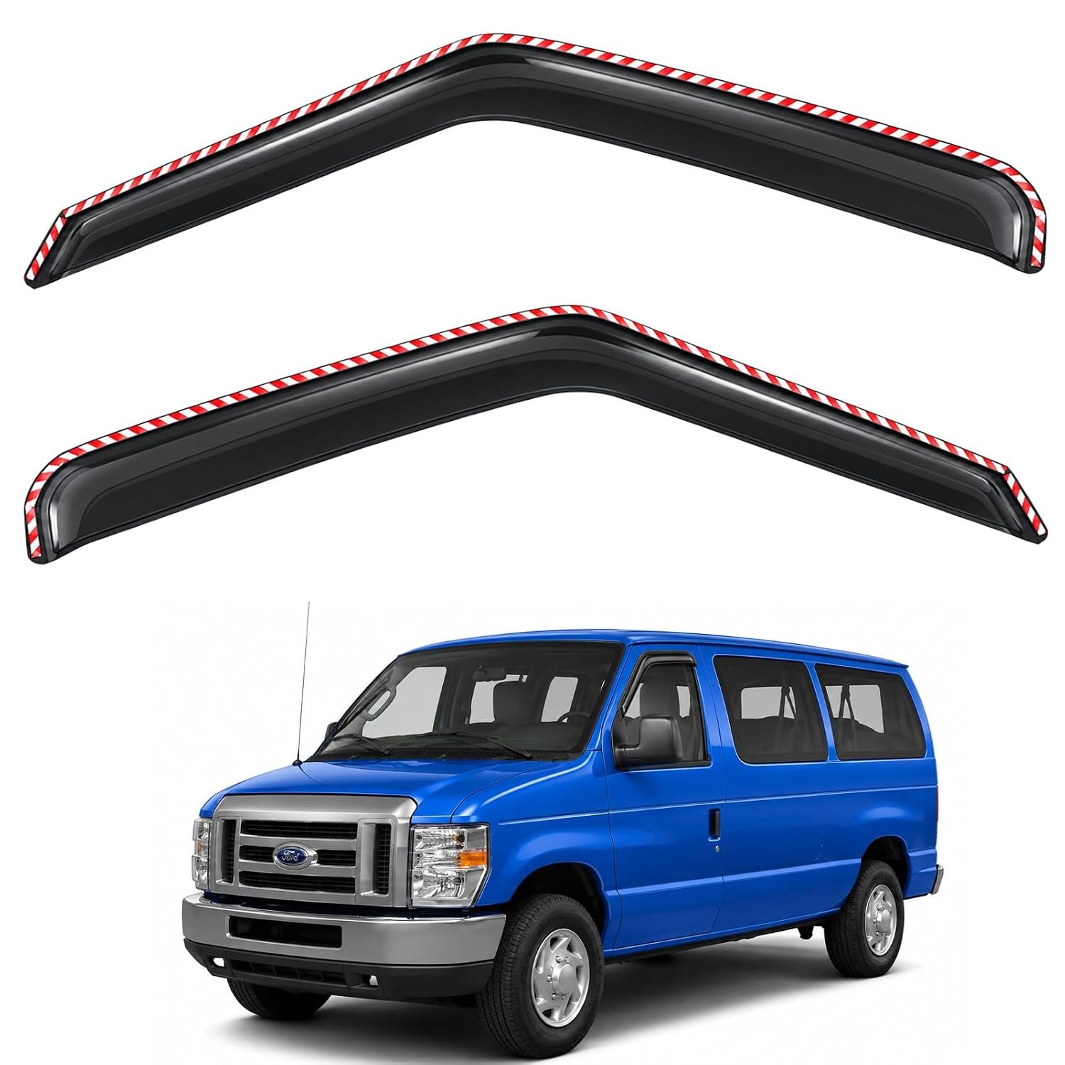 2 protectores de lluvia para ventana en canal para Ford E-150