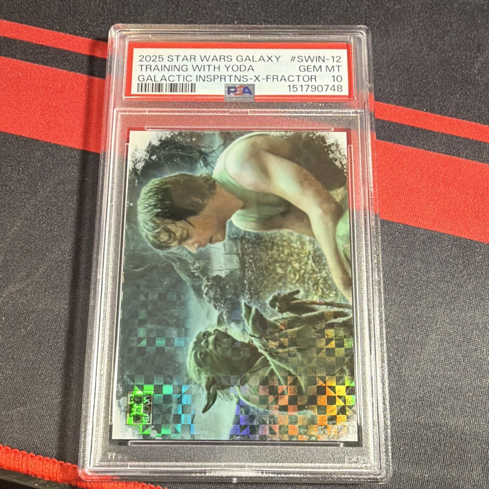 Topps 2025 Star Wars Galaxy Galactic Inspirations SWIN-12 Yoda X-Fractor PSA 10