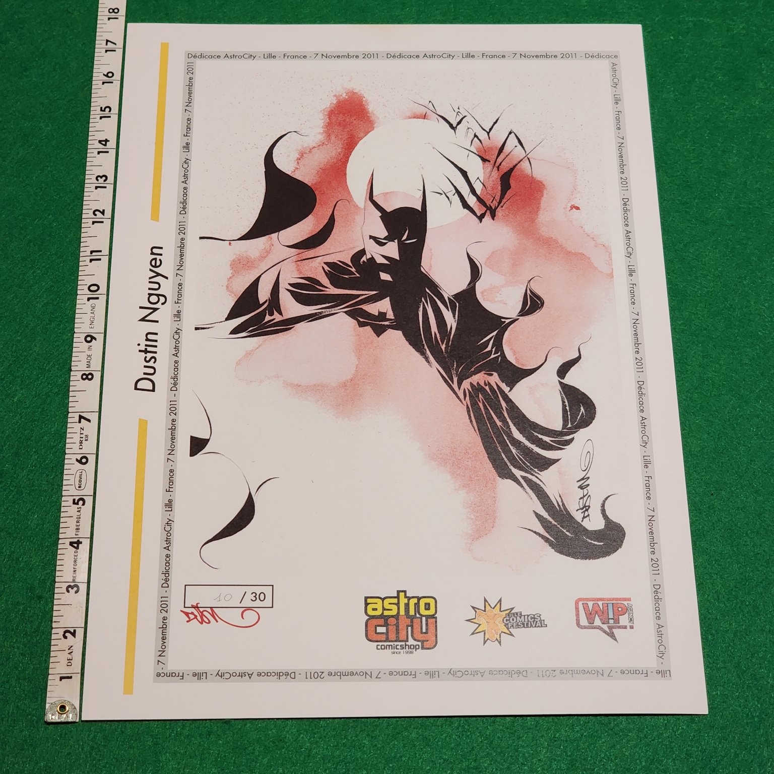 Dustin Nguyen Batman Signed Limited Edition Art Print #10/30 Lille France 2011