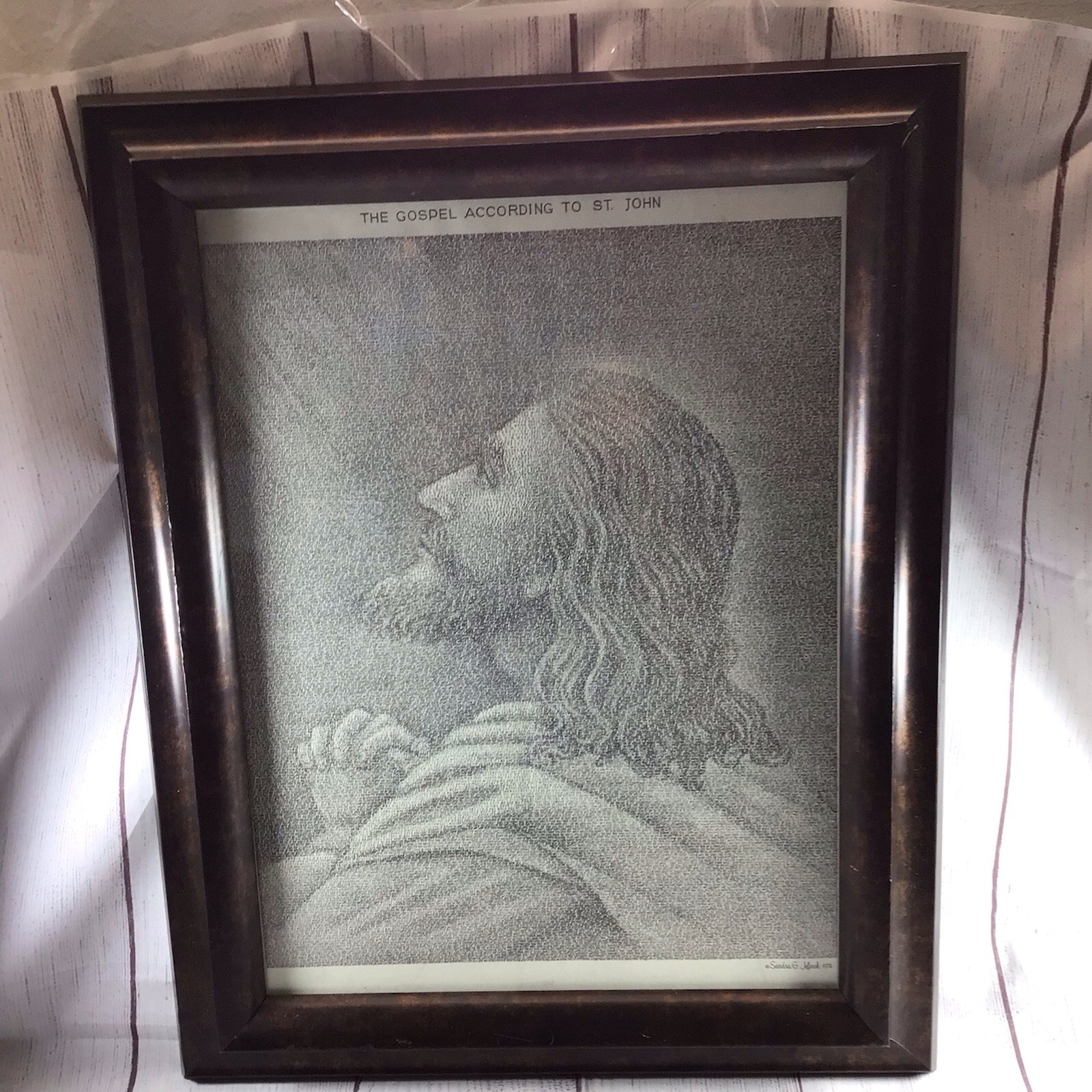 Vintage 1974 Sandra G Jelnik The Gospel According To St John Word Art Rare