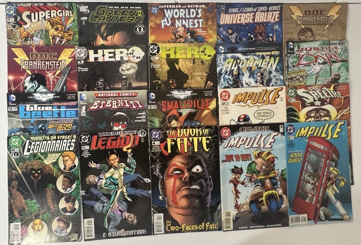 DC Comics Lot of 20 Green Lantern Supergirl Aquaman Impulse Smallville