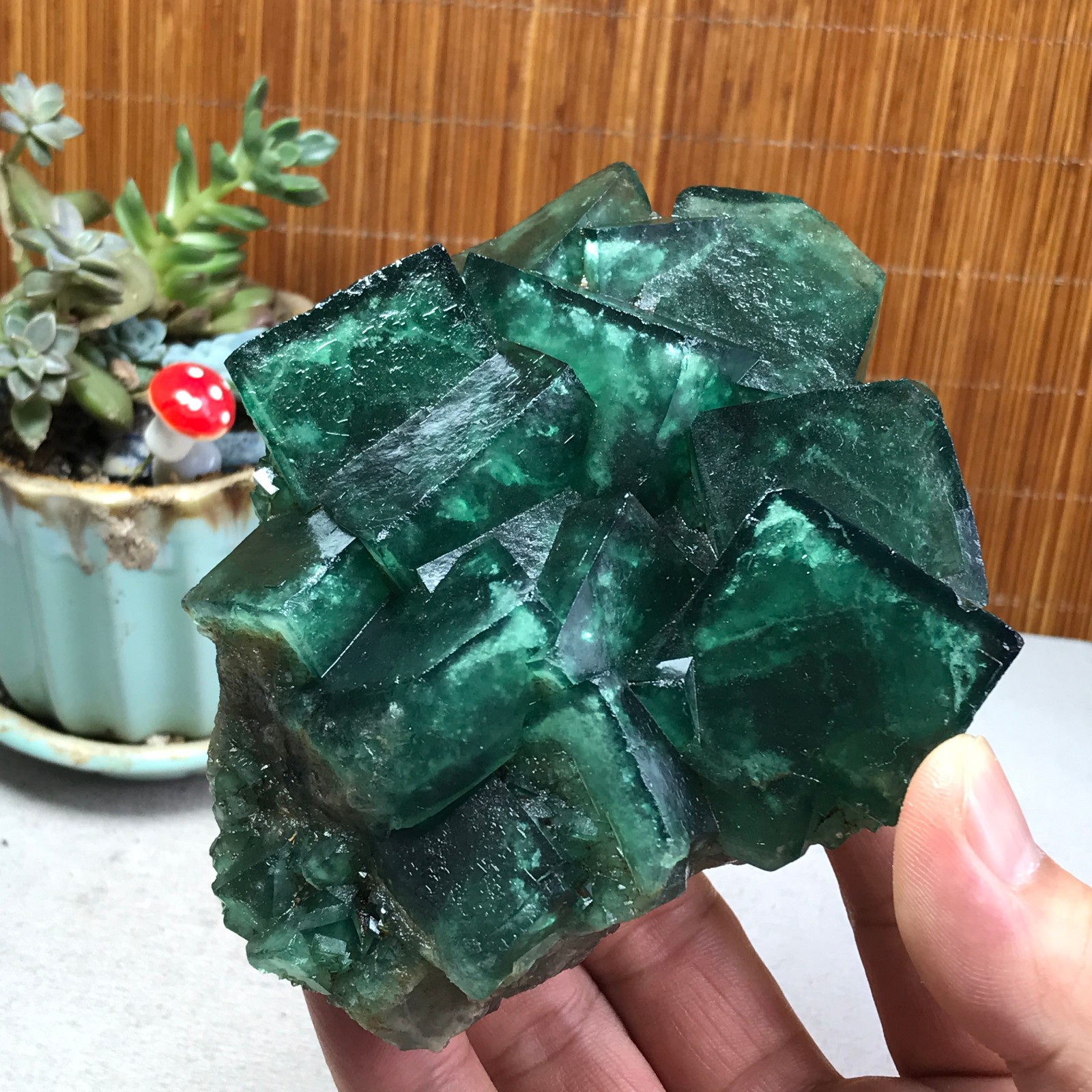 105-95-38mm Rare Natural Green Calcite fluorite Mineral Specimen 598g A6173