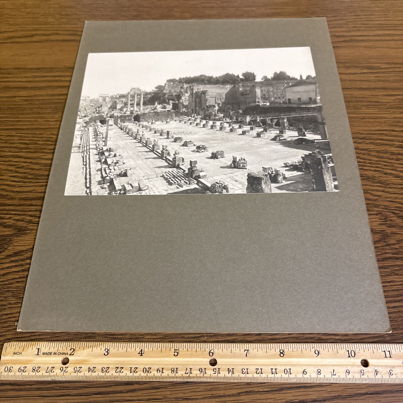 Vintage Basilica Julia Rome Ruins Mounted Ancient Roman Architecture Photo