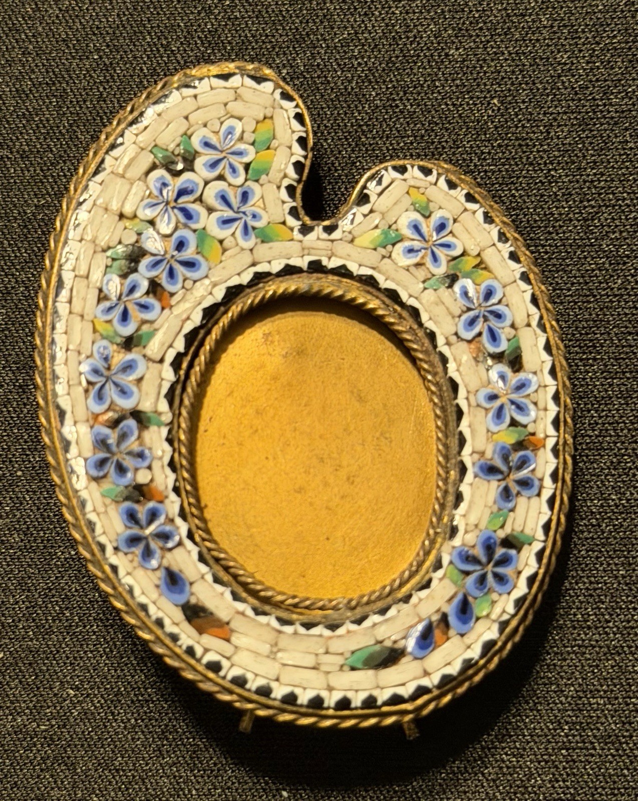 Antique Italian Micro Mosaic Miniature Picture Photo Frame Rare