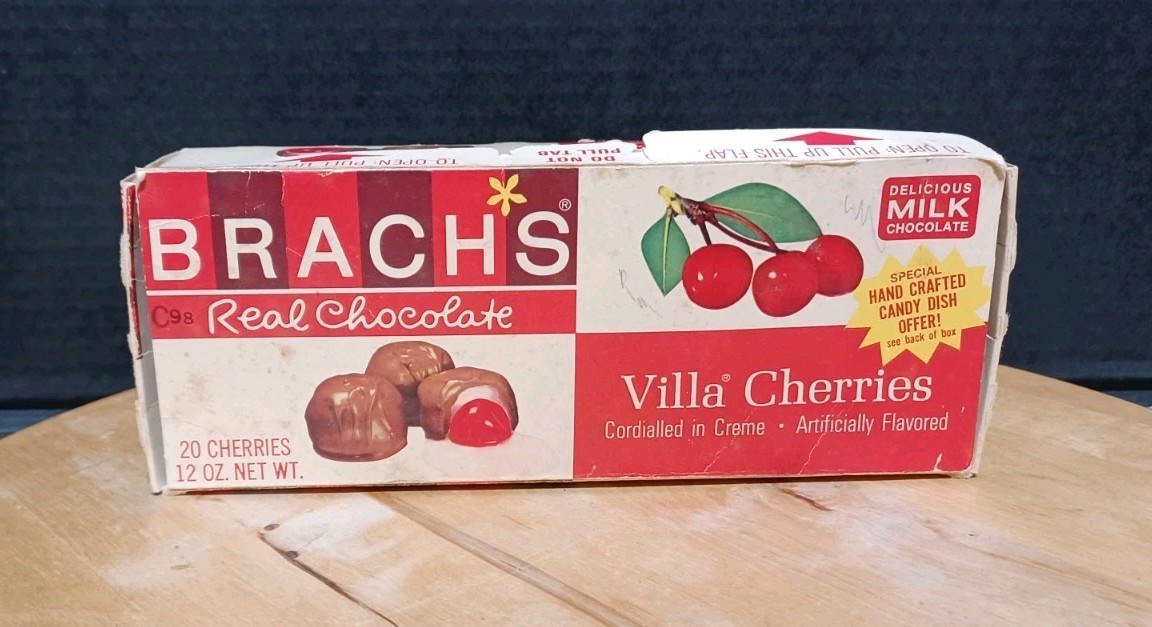 Vintage 1970's Brach's Chocolate Covered Cherry Empty Box